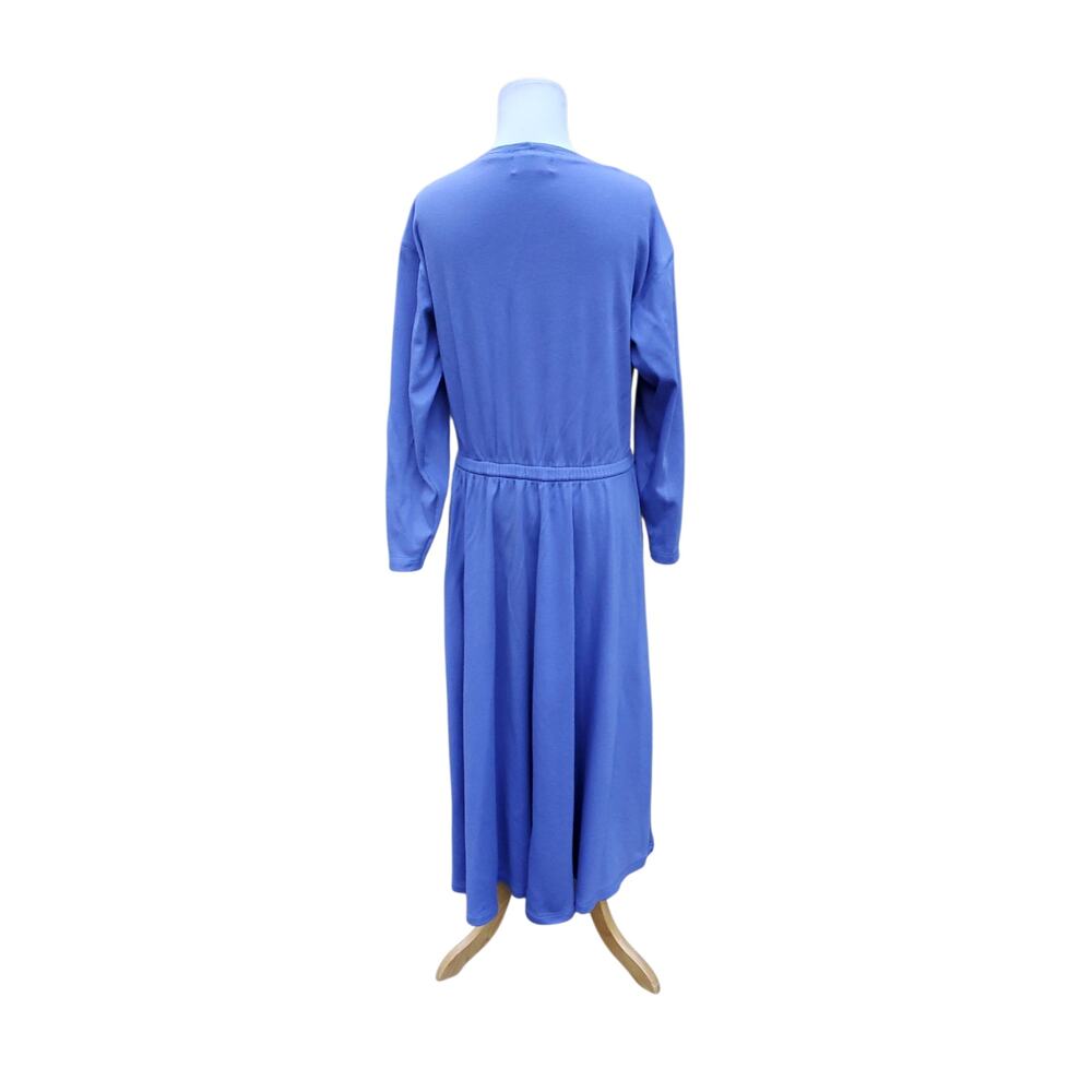 Vintage LL Bean Periwinkle Blue Purple Cotton Dress Soft Cottage Granola Cabin M - Picture 11 of 16